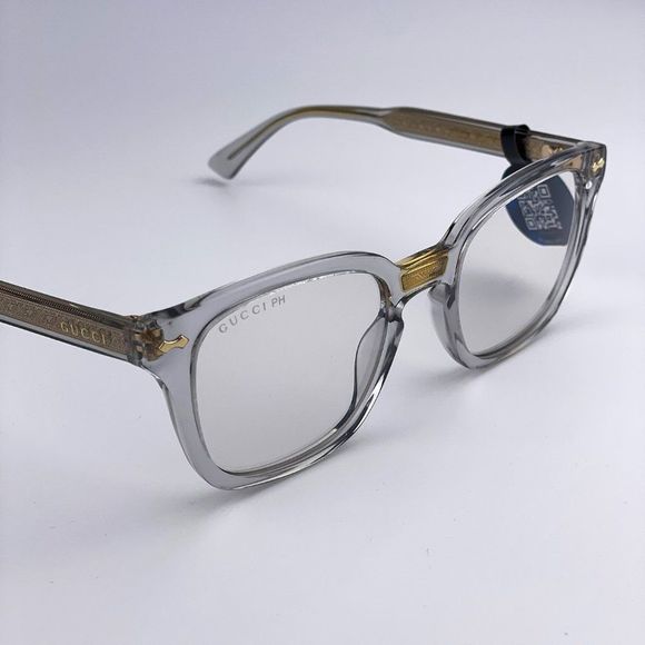 🫧NEW GUCCI LOGO GG0184S 001 Transparent Gray Photochromic Square Unisex Frame - Picture 7 of 15